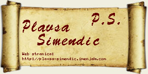 Plavša Simendić vizit kartica